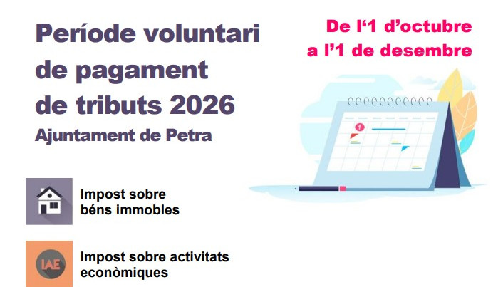 Període voluntari de pagament de tributs 2026