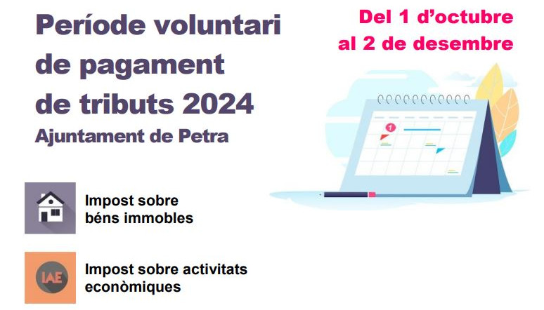 Període voluntari de pagament de tributs 2024